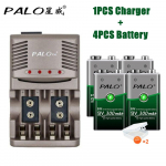 PALO Ni-CD Ni-MH 9V laetav aku 6F22 + nutikas akulaadija NIMH 300mah 9 volti kroon metallidetektorile