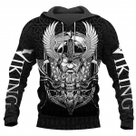 Viikingite muster S&uuml;gis Meeste Kapuutsiga sviitrid Viking Mythology Printing Unisex Pullover Street Punk Style Vaba aeg Joped Mantel XXL