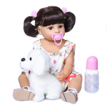 NPK 55cm Real Baby Size V&auml;ga pehme painduv kogu keha silikoon Bebe Doll Reborn Baby V&auml;ikelapse t&uuml;druk 55cm black