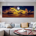 Meremaastik Panoraam Sinine taevas Pilv L&otilde;uend Maastikud Maastik Plakatid ja Prindid Seinakunstipildid Elutuba Kodukaunistus Ilma raamita 60cm&times;170cm NoFrame