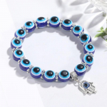 Devil's Eye k&auml;ev&otilde;ru meeste ja naiste lihtsa helmestega elastne k&auml;ev&otilde;ru 8 mm helmestega sinine