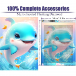 5D Teemantmaal T&auml;isringi puur Teemantmultikas Koer Delfiin Teemantmaal K&auml;sitsi valmistatud Teemantmosaiikmaal Kodukaunistus Without a frame roosa