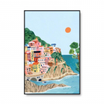 Kaasaegne kuulus linnaturism Seinakunsti plakat Multifilm T&uuml;rgi Itaalia Portugali maastik l&otilde;uendimaal Elutoa kodukaunistus 21X30cm No Frame