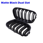 Rhyming Racing Kidney Grille Double Slat Sport Grill For BMW Pre-LCI F20 F21 1 Series 2012-2014,Car accessories Replacement Kidney Grille 2 black