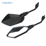 LMoDri Motorcycle Mirror Electrombile Rearview Mirrors Electrical Motor E-Bike Back Side Convex mirror 8mm 10mmCarbon 10mm Screw black