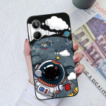 Telefoni&uuml;mbris OPPO Realme 9 10 Pro+ 5 6 7 8 Pro armsa multifilmi mustriga astronauti kaitsev ruudukujuline silikoonist pehme tagakaas Realme 9i Fundas Coque jaoks Realme 2