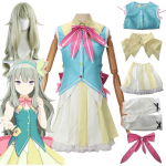 Projekt Sekai Colorful Stage Kusanagi Nene Cosplay Roheline parukas ilusate kleidiriietega T&auml;ielik komplekt Aksessuaarid Halloweeni kost&uuml;&uuml;mid L-(Costume+Wig)