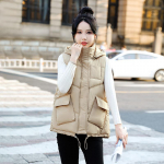 Uus Live Hat, l&uuml;hike puuvillane vest, naiste Korea versioon, avar ja moodne vest s&uuml;gis- ja talveriiete jaoks. Vest ja &otilde;lakate L