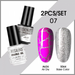 ROSALIND 2tk K&uuml;&uuml;negeel-lakk V&auml;rv Geel-k&uuml;&uuml;nelakk Crackle Geellakiga Praguneva K&uuml;&uuml;nelakiga Kiiresti kuivav Nail Art Geel