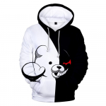 Danganronpa Merch 3D kapuutsid Monokuma Cosplay kost&uuml;&uuml;m Anime dressipluusid Kawaii laste kapuuts Casual Unisex must ja valge mantel 6XL
