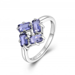 925 Sterling h&otilde;be peen S&otilde;rmus Nautral iolite okt 3*5mm v&auml;&auml;riskivist peen ehe naisele naisele s&uuml;nnip&auml;evakingitus us ring size 6# sinine