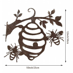 Uudne metallist mesilaste taru aiakaunistus skulptuur k&auml;rgstruktuuri kaunistus puu siluett Rippuvad mesilased aiahoovi tagaaia muru jaoks pruun