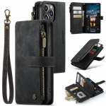 CaseMe Flip nahast telefoni&uuml;mbris iPhone'ile 11 12 13 14 15 Pro Max XS XR X SE 2022 8 7 Samsung S23 Plus S22 S21 FE S20 Note 20 T&otilde;mblukuga rahakoti kaardi kate Samsung A33 (5G)