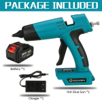 2000 W juhtmeta kuumsulamliimi p&uuml;stolite temperatuurin&auml;idik Laetav kodune isetegemise remondit&ouml;&ouml;riist Makita 18 V aku jaoks 1*Battery