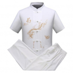 2 tk/komplekt meeste s&auml;rk p&uuml;kste &uuml;likond hiina stiilis Tang &uuml;likond hommikune harjutus Treening Tachi riided aluskrae L&uuml;hike varrukas &Uuml;herealine lai M punane