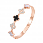 Neljaleheline roostevabast terasest k&auml;ev&otilde;ru, isikup&auml;rastatud mitmek&uuml;lgne mustvalge kestaga teemantk&auml;ev&otilde;ru naissoost k&auml;ev&otilde;ru roosa kuldne v&auml;rv