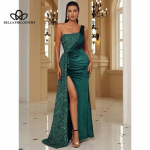 Euroopa-Ameerika naiste kerge ja luksuslik luksuslik litriga kalasaba tippklassi pidulik pidulik elegantne avatud &otilde;lgadega &otilde;htukleit S roheline