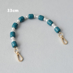 Uus moekas naistekoti aksessuaar Eemaldatav sinine punane helmestega ketid kommid akr&uuml;&uuml;l luksuslik rihm naiste elegantne &otilde;la k&auml;epideme kett 33CM sinine