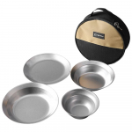 Matkalauan&otilde;ude komplektid Korduvkasutatavad roostevabast terasest taldrikud ja kausid v&auml;limatkamiseks 4pcs