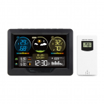 FJ3383M nutikas ilmajaam koos kellaga sise- ja v&auml;listemperatuuri ja niiskuse m&otilde;&otilde;turiga must