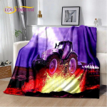 Autotraktori veoauto seeria mustriga pehme pl&uuml;&uuml;stekk, flanelltekk elutuppa magamistoa voodi diivani piknikukate 75x100cm (30x40inch)