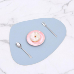 40x30cm Lauamatid 6 tk Ovaalsed PU Nahast &Uuml;mmargused Mitmek&uuml;lgsed Light blue