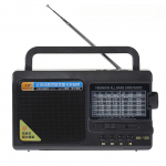 Kaasaskantav FM/AM/SW raadio t&auml;issageduslik raadiovastuv&otilde;tja TF USB MP3-muusikam&auml;ngija 3,5 mm k&otilde;rvaklappide pistiku toega AC 220V/3*D akuga must