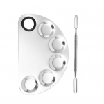 Meigipalett Professionaalne roostevabast terasest meigik&uuml;&uuml;nte kunsti pigmentide segamise palett tarvikute segamiseks A