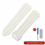 Hublot Yubo kvaliteetse silikoonist veekindla kellarihma jaoks Classic Fusion Big Bang kummist meeste 26*19mm 24*17mm tarvikud J01-White-Steel-Z2 24x17mm