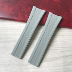 25*18mm must Sinine Pruun Hall Kummist Silikoon Kellarihm Patek PP 5711 / 5712G Nautilus k&auml;ev&otilde;ru jaoks 25mm Gray Silver Clasp