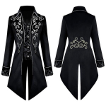 Euroopa ja Ameerika mood uus stiil Halloweeni cosplay kost&uuml;&uuml;m Smoking keskaegne renessanss retro kost&uuml;&uuml;m Meeste pikad p&auml;&auml;sukesega mantlid XXXL must