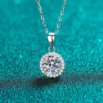 D v&auml;rvi 1 kat &uuml;mmargune moissanite ripats naistele s&auml;delev teemant kaelakee 6,5 mm kivi 100% S925 h&otilde;be ehted