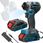 Geevorksi 21 V akutrell, harjadeta mootor, 2 kiiruse juhtimisrežiimid edasi ja tagasi 1pcs battery US Plug mitmev&auml;rviline