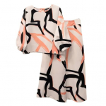 2 tk/komplekt naiste varustus boheemlaste lillemustritega O-kaelusega 45355 varrukatega pluus laia s&auml;&auml;rega p&uuml;ksid, avara sobivusega &uuml;likond L roheline