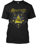 Ministeeriumi Ameerika Thrash Metal Band Music Graphic Must Unisex T-s&auml;rk S