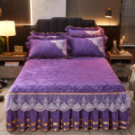 Talvine kivikivist sametvoodi seelik Eemaldatav korall-sametist voodikate puuvillane polsterdatud paksendatud soe madratsi kate voodipesu 1.5*2.0m 3pcs