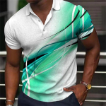 Moodne meeste polos&auml;rk Gradient Line Suvine l&uuml;hikeste varrukatega s&auml;rgid Igap&auml;evased rev&auml;&auml;riga topid T-s&auml;rgid Triibuline T-s&auml;rk meeste r&otilde;ivastele 2XL