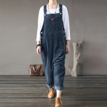 Vintage naiste velvetist kombinesoonid Dungarees &uuml;hev&auml;rvilised rinnat&uuml;kiga p&uuml;ksid varrukateta lahtised kombinesoonid. XL sinine