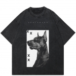 T&auml;navar&otilde;ivad Dobermann Graafiline Unisex T-s&auml;rk Puuvillane Pestud Must Ts&auml;rk Unisex Tops T-s&auml;rk Suvine l&uuml;hikeste varrukatega T-s&auml;rk S must