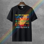 Radiohead vikerkaarerokis Radiohead must T-s&auml;rk S-5XL unisex puuvillane T-s&auml;rk moodne unisex T-s&auml;rk tavaline M
