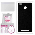 apgo Protective Skin Sticker for the back compatible with Xiaomi Redmi 3 Pro, Wrap Film, Foil, Vinyl - Pattern Matte Black