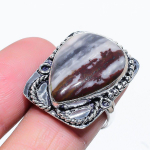 Natural Peanut Wood Jasper Gemstone 925 Sterling Silver Gift Ring Size 8 a0h88