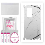 apgo Protective Skin Sticker for the back+sides compatible with Huawei P40 Pro, Full Wrap Film, Foil, Vinyl - Pattern White Marble
