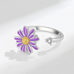 SMJEL Fidget Spinner Ring &Auml;revus naistele Mitme kristallist lillega silma liblikas loomas&otilde;rmus P&ouml;&ouml;ratav stressivastane pulmaeht resizable