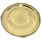 Messingist taldrik &otilde;htus&ouml;&ouml;giks Thali messingist taldrik Pooja jaoks Raske, suure taldrikuga &otilde;htus&ouml;&ouml;gin&otilde;ud Serveeri kaunid lillekujundusega 1 tk &otilde;htus&ouml;&ouml;givaagna komplekt