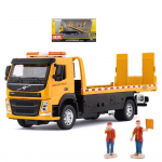 1/50 skaala VOLVO VAN t&uuml;&uuml;p sulamist haagise mudel Simulatsioon metallist autovedaja Lammutusveok Tagasit&otilde;mmatav heli ja kerge m&auml;nguauto 1/50-Size:17.5*6.5*5.5cm