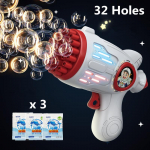 32 auguga laste mullimasina m&auml;nguasjad LED-valgus astronaudi kujuga elektriline automaatne seebimullidega p&uuml;stol lastele &otilde;uem&auml;nguasjad kingitused