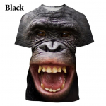 Stiilne vabaaja Orangutan Monkey T-s&auml;rk 3D prinditud l&otilde;bus Hip hop Naljakas T-s&auml;rk Animal Personality Hip hop vabaaja spordi T-s&auml;rk S valge