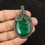 Sambia Smaragd Vaskist Ripats Vasktraadiga M&auml;hitud Ripats Vask Smaragd Ehted K&auml;sitsi Valmistatud Ripats Talle Kingitus Emale V&auml;&auml;riskivi Ehted