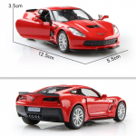 5-tolline metallist autosimulatsioon, peen survevalu ja m&auml;nguasjas&otilde;iduk Chevrolet Corvette C7 Grand Sport RMZ city 1:36 sulamist mudelikingitused lastele